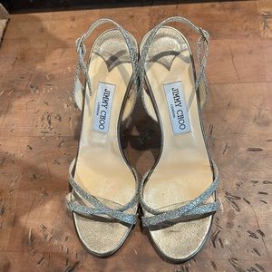 Jimmy Choo Silver Strappy Heels